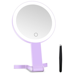 Handheld <b>Vanity</b> <b>Mirror</b> with <b>Lights</b> 6 Inches 10x Magnifying Makeup <b>Mirror</b> with Desktop Wall - Product Image 1