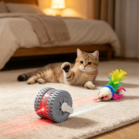 Jouets pour chats modernes et intelligents, balle en TPR rechargeable à mouvement automatique avec plumes colorées, USB, faible bruit, jouet interactif d'exercice