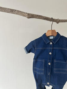 Ins Jungen und Mädchen Mode Denim Overall Baby Herbst Outwear lässig Langarm Stram pler - Product Image 5