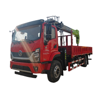 Camions de fret SHACMAN haute efficacité 4x2, 8 tonnes, grue à flèche à 5 sections, grue montée sur camion, moteur Changjiang