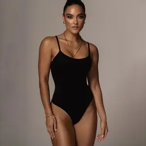Bañador sexy de cuerda para mujer, traje de baño acanalado de una pieza, bikini de fitness para mujer, venta al por mayor