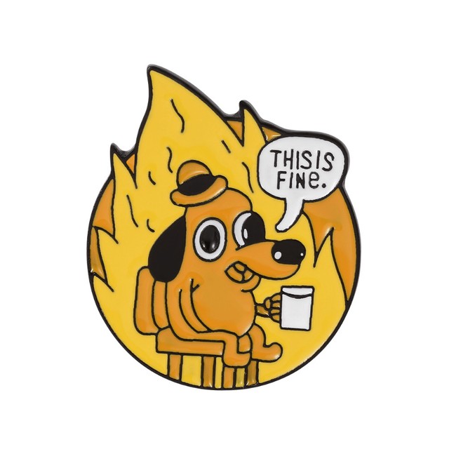 Cute and Quirky "" This Is Great "" Dog Cartoon Brooch - the Perfect Accessory and Ideal Gift for Dog Lovers and Meme
