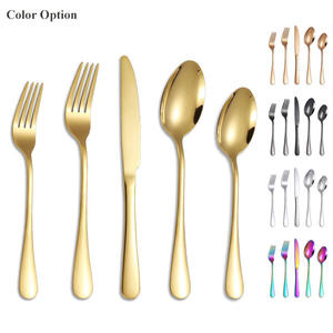 定制豪华餐具套装皇家婚礼晚宴刀叉Sppons酒店餐厅银金不锈钢餐具 - Product Image 3