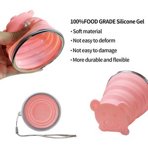 270ml Collapsible Silicone Folding <b>Cup</b> Expandable Portable Mugs for Travel Camping Hiking Classic Design <b>Reusable</b> Tea <b>Cup</b> - Product Image 3