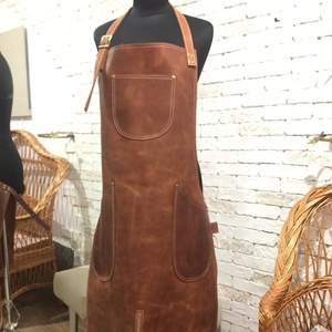Tablier en cuir véritable à bretelles, vêtement industriel étanche à l'huile, avec poches d'outils pour tous Types de travail, sangle réglable - Product Image 2