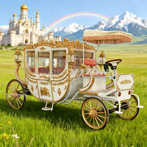 รถม้าหรูหราสง่างามสำหรับพิธีการ งานแต่งงาน ขบวนพาเหรด และธุรกิจต่างๆ ออกแบบคลาสสิกทำด้วยมือ - Product Image 5