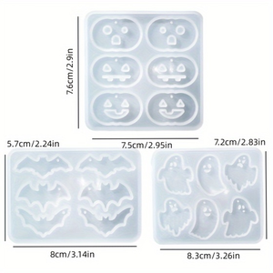 Ensemble de 3 pièces de <span class=keywords><strong>citrouille</strong></span>, chauve-souris, moule en silicone fantôme, bijoux en plâtre, boucles d'oreilles, pendentif, série Halloween, procédé à la résine époxy - Product Image 6