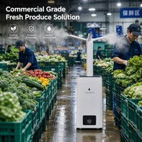 Humidificateur Électrique Ultrasonique 23,8 L avec Stérilisation pour la Préservation Commerciale de la Fraîcheur des Légumes et Fruits, Tuyau/Roues Réglables