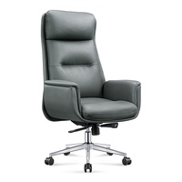 Chaise de bureau de direction en cuir PU de luxe, ergonomique, réglage multi-niveaux, vérin à gaz certifié, roulettes silencieuses, base en acier monobloc