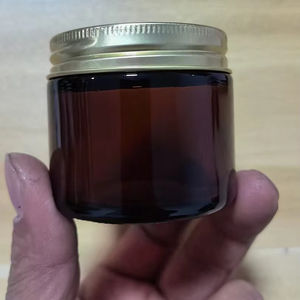 Pot en verre transparent/ambre de 30 g pour emballage cosmétique, à large ouverture, avec couvercle en aluminium noir – Fabricant - Product Image 1