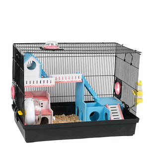 Cage de <span class=keywords><strong>Hamster</strong></span> Harajuku en Métal Acrylique à Double Couche avec Nid d'Ours Doré Fermeture à Bouton à Motif Solide, Livraison Gratuite - Product Image 5