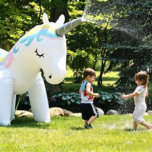 Éxito de Ventas: Flotador MAKE WAVES Unicornio de PVC con Rociador de Agua, Inflable, para Niños, Jardín, Piscina, Fiestas de Verano - Product Image 5