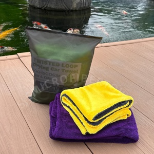 Serviette de voiture en microfibre à séchage rapide avec logo personnalisé, chiffon absorbant pour le lavage et le séchage parfait des voitures, serviette à boucles torsadées - Product Image 1