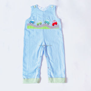 Ensemble de vêtements pour bébé garçon et tout-<span class=keywords><strong>petit</strong></span> Yihui, motifs brodés à la main, tissu tissé 100% coton respirant, combinaison à bulles d'été - Product Image 6