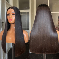 Alibaba venta al por mayor de productos Ombre Color marrón vietnamita SDD hueso pelucas de pelo liso para mujeres negras peluca sin pegamento cabello humano