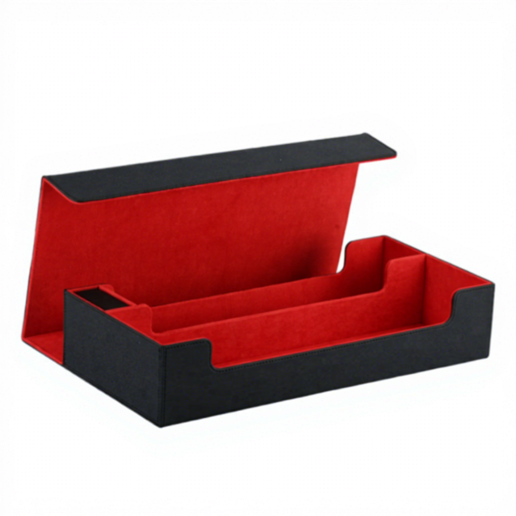 กล่องหนัง PU 5 ชิ้น สีดำและแดง ลายตาราง 600 ช่อง - 41720294 มม.