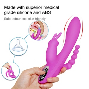 Vibrateur anal lapin G-Spot 3 en 1 rechargeable, jouets sexuels pour clitoris avec 10 modes de vibration pour femmes - Product Image 3