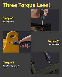 HOTO Kit de tournevis électrique sans fil amélioré avec lumière LED, 25 embouts hexagonaux de 1/4'' magnétiques et rechargeables, pour l'assemblage et la réparation de meubles - Product Image 3