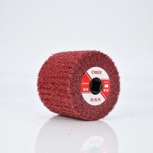 Rouleau abrasif non tissé rouge 120x100mm pour polissage et finition des métaux et acier inoxydable - Product Image 1