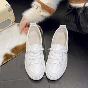 Nouvelle Collection Printemps 2026 : Baskets Blanches Tendance, Polyvalentes, Simples et Plates, Chaussures Décontractées pour Femme, Idéales pour le Quotidien et le Skate - Product Image 2