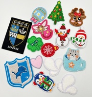 Patchs brodés lettres à coudre ou thermocollants, appliques de Noël, badges pour sacs, jeans, chapeaux, t-shirts DIY