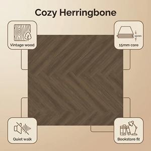 <span class=keywords><strong>Parquet</strong></span> <span class=keywords><strong>stratifié</strong></span> vintage multi-couches à chevrons avec motif bois <span class=keywords><strong>foncé</strong></span> et <span class=keywords><strong>parquet</strong></span> de 15 mm pour salon, extérieur et usage en parc - Product Image 2