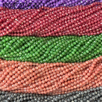 Perles de zircon facettées rondes en forme de fleur de glace, 2 mm, 3 mm, 4 mm, multicolores, pour la fabrication de bijoux