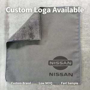 Asciugamani per lavaggio auto in pelle scamosciata di nuovo Design e pile di corallo asciugatura pulizia Logo personalizzato stampato disponibile - Product Image 3