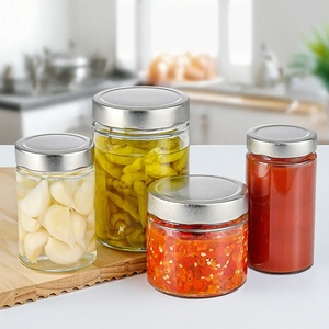 Bán buôn thiết kế mới xi lanh lọ thủy tinh dễ dàng kết thúc mở cho mứt thực phẩm lưu trữ nước sốt Dư<span class=keywords><strong>a</strong></span> Chua Mật Ong Bảo quản với thiết kế mới - Product Image 4