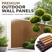 Panel Dinding Beralur WPC Eksterior 100% Tahan Air, Papan Kayu Pelapis Luar Ruangan, Perlindungan UV, Komposit Louver untuk Dekorasi Rumah