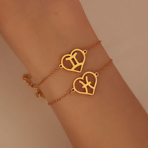 Pulsera Unisex de Moda <span class=keywords><strong>con</strong></span> Diseño de Corazón de <span class=keywords><strong>Amor</strong></span> de Mingxi, Personalizada, de Acero Inoxidable, Chapada en Oro, para Parejas - Product Image 5