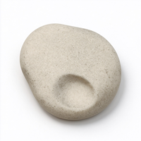 Boîte à maquillage vide à texture pierre, forme galet irrégulière, pour poudre, blush, fard à paupières, illuminateur