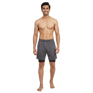 Pantalones Cortos Deportivos para Hombre, 100% Poliéster, de Secado Rápido, Transpirables, 2 en 1, para Correr, Gimnasio, Entrenamiento, 7 Pulgadas de Entrepierna, Venta al Por Mayor - Product Image 1