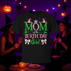 Camiseta para hombre de la fiesta familiar de la bruja, mamá de la niña de cumpleaños - Product Image 3