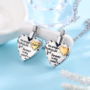 Collier pendentif urne commémorative en acier inoxydable en forme de cœur pour cendres, bijoux de crémation tendance pour hommes, femmes ou animaux de compagnie - Product Image 3