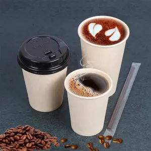 Nouveau design de tasse à café en relief simple double triple paroi 8oz 12oz 16oz expresso chaud café boisson gobelets en papier couvercles en plastique