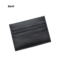 Porte-cartes en cuir véritable avec logo personnalisé classique Portefeuille Slim Business Bank Titulaire de la carte de crédit avec luxe pour les femmes