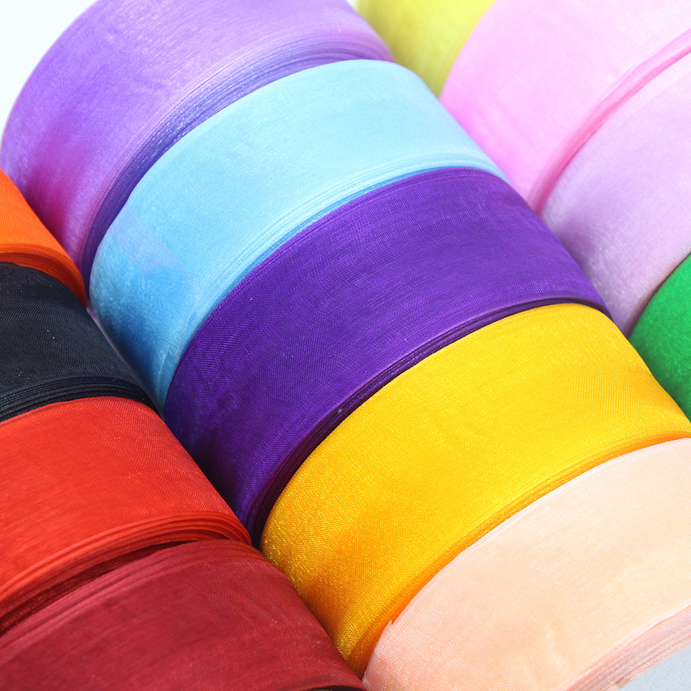 Ribbon 50 Yards Bouquet Gift Ribbed Ribbon Decorative Accessories Gift Box Packaging Ribbon