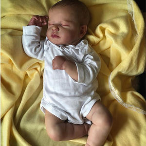 NPK 50CM Newborn Baby Lifelike Real Soft Touch Collectible Art Dolls Hand-Drawing Hair Sleeping Full Silicone Baby Reborn Doll