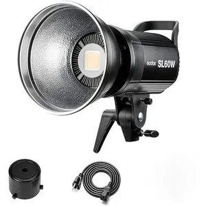 Godox SL60w 60W led video ışığı parlaklık ayarı Bowens dağı Led sürekli Video işığı Video kayıt için düğün