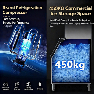 Máquina de Hielo Industrial y Comercial de 680 kg, 1 Tonelada, 1.2 Toneladas, Fabricante de Cubos de Hielo, Limpieza Automática, Acero Inoxidable, 220-400V, Alta Capacidad - Product Image 6