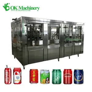 BKYP065 automatic 3 in 1 beer can filler machine can filling machine soft drink