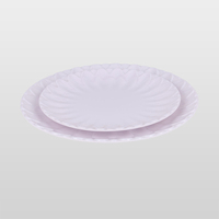 Assiette ronde en mélamine personnalisable à bords festonnés, résistante aux hautes températures, pour projets d'hôtellerie et de restauration
