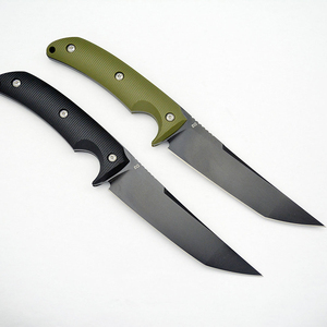Cuchillo de Hoja Fija Hongrui D2 de Acero con Mango G10 para Senderismo, Campismo, Caza y Corte, Color Verde y Negro, Hoja Tanto - Product Image 4