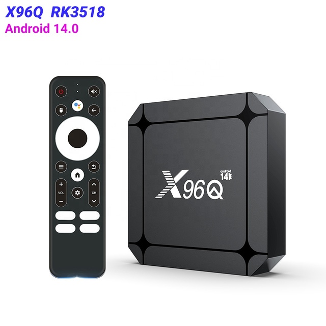 New X96Q RK3518 Android 14.0 Media Player Support 2.4GHz/5GHz WiFi 6 100M Ethernet BT 4K UHD Output H.265 HEVC