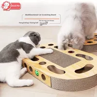 Griffoir pour chat en carton en forme de boule, meule à griffes en papier, style pastoral, bâton de stimulation rotatif, boule extra large, jouet pour chat