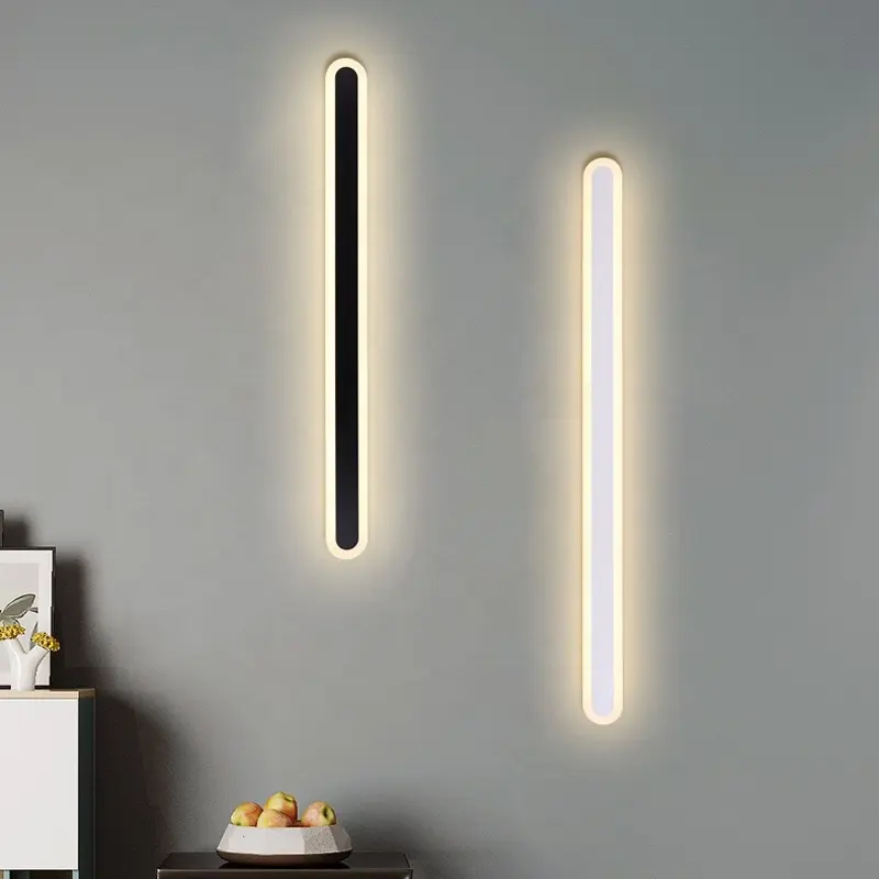 110V 220V Modern Exterior Linear Strip Wall Lamp Indoor Garden Sconce Long LED Wall Light Aluminum and Acrylic Lamps