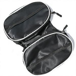 Sac de cadre de vélo à fermeture éclair noir 19x12,5x6 cm, intérieur double face portable pour accessoires de VTT - Product Image 1