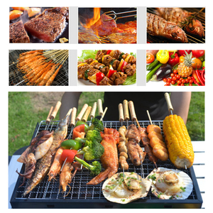 Barbacoa de carbón de acero inoxidable para <span class=keywords><strong>exteriores</strong></span>, pequeña parrilla plegable para acampar, cocina, comercial, china - Product Image 4