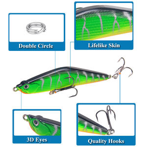 Señuelo de pesca XY-537 tipo lápiz de 9cm y 15.4g, señuelo artificial de plástico que se hunde para la pesca de lubina, cebo de fondo para pesca con señuelos. - Product Image 3